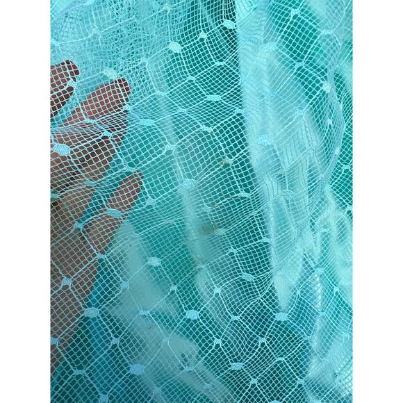 Vintage JCPenney Robbins Egg Blue Lace over Satin Formal Dress 9/10 - Picture 7 of 8